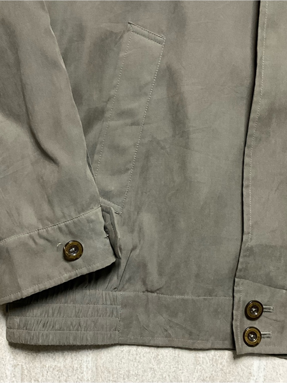 VINTAGE BURBERRY OLIVE GREEN HARRINGTON JACKET EMBROIDERED LOGO NOVA CHECK RARE - Picture 4 of 15